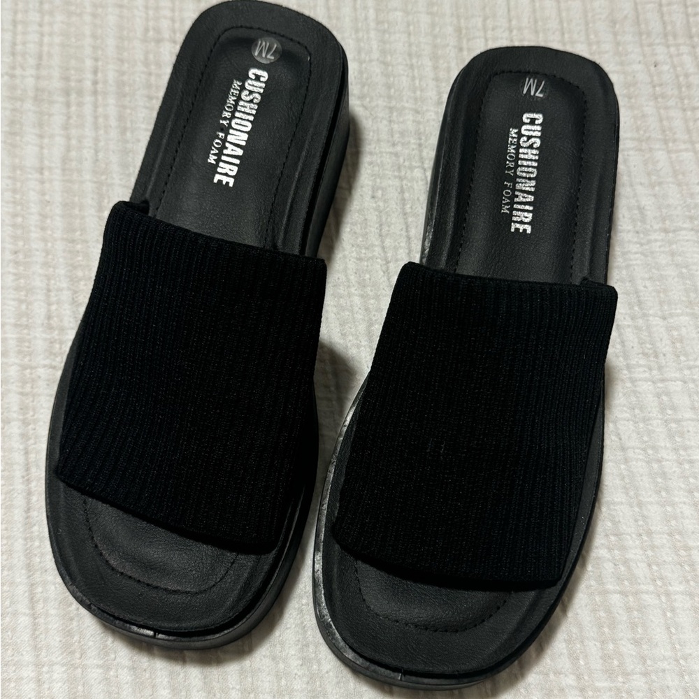 Black platform sandals
